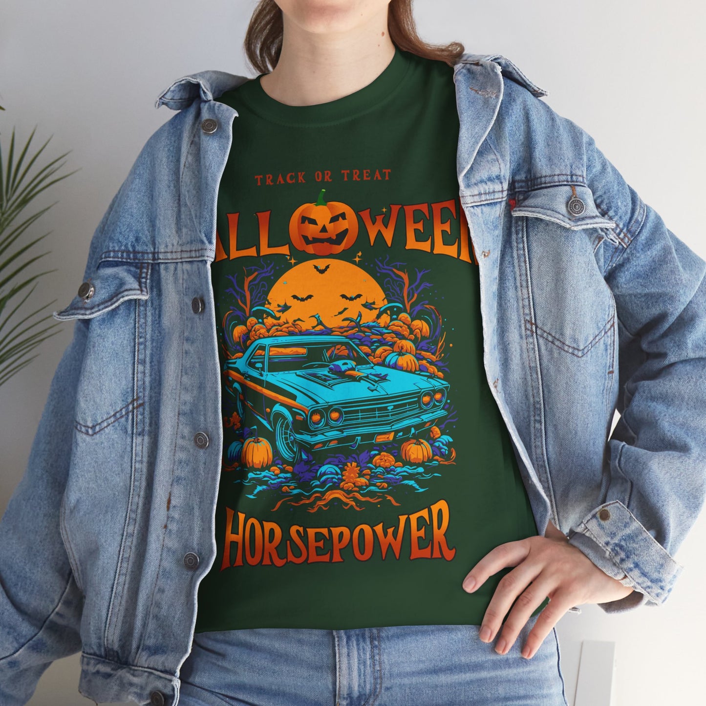 Halloween Horsepower Unisex Heavy Cotton Tee