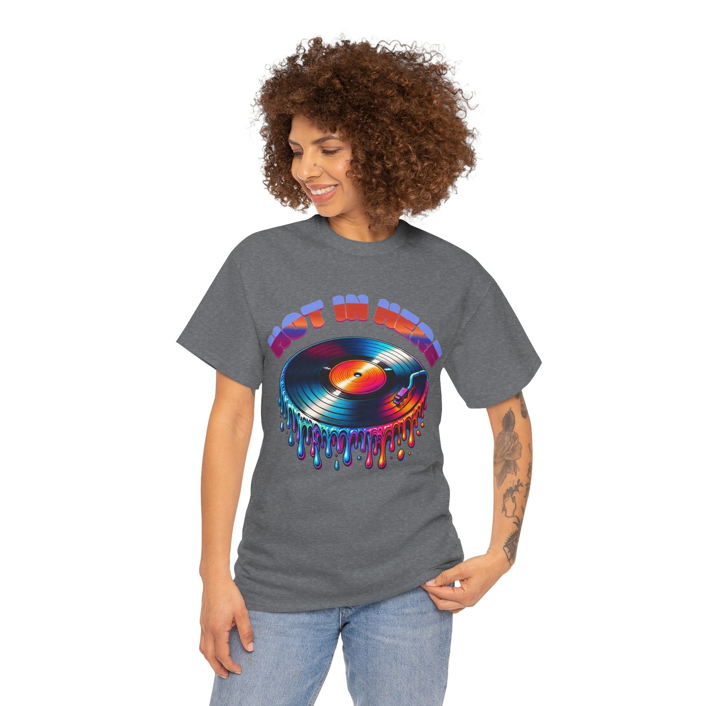 Hot In Here Melting Record Unisex Heavy Cotton Tee