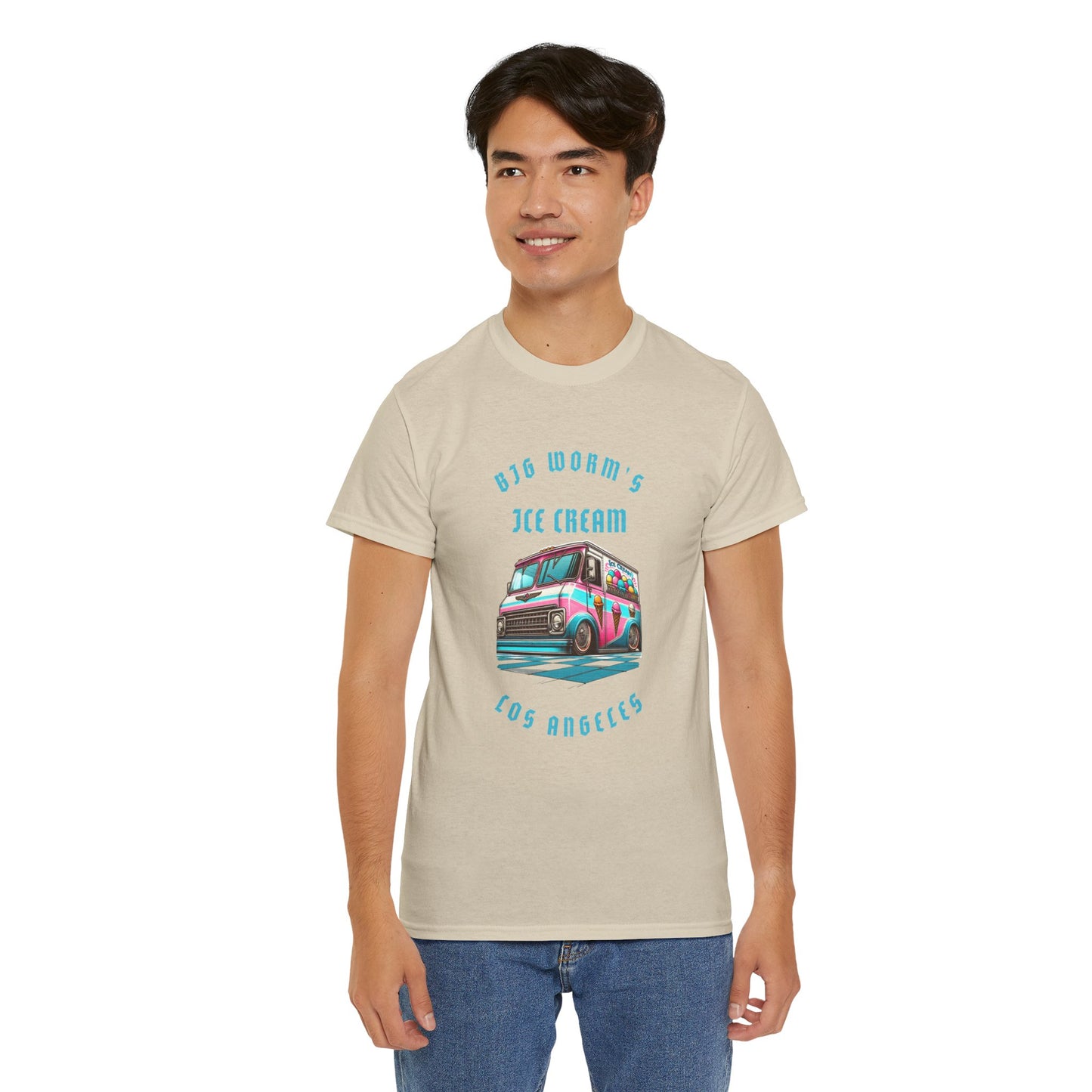 Big Worm's Ice Cream Truck Unisex Heavy Cotton Tee