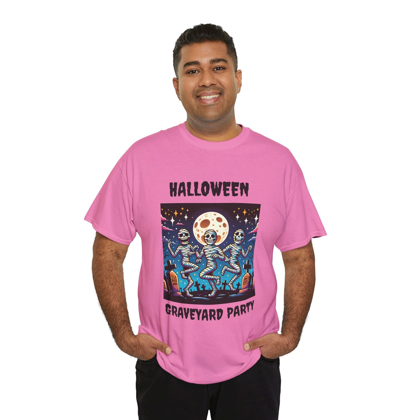 Halloween Graveyard Party Unisex Heavy Cotton Tee