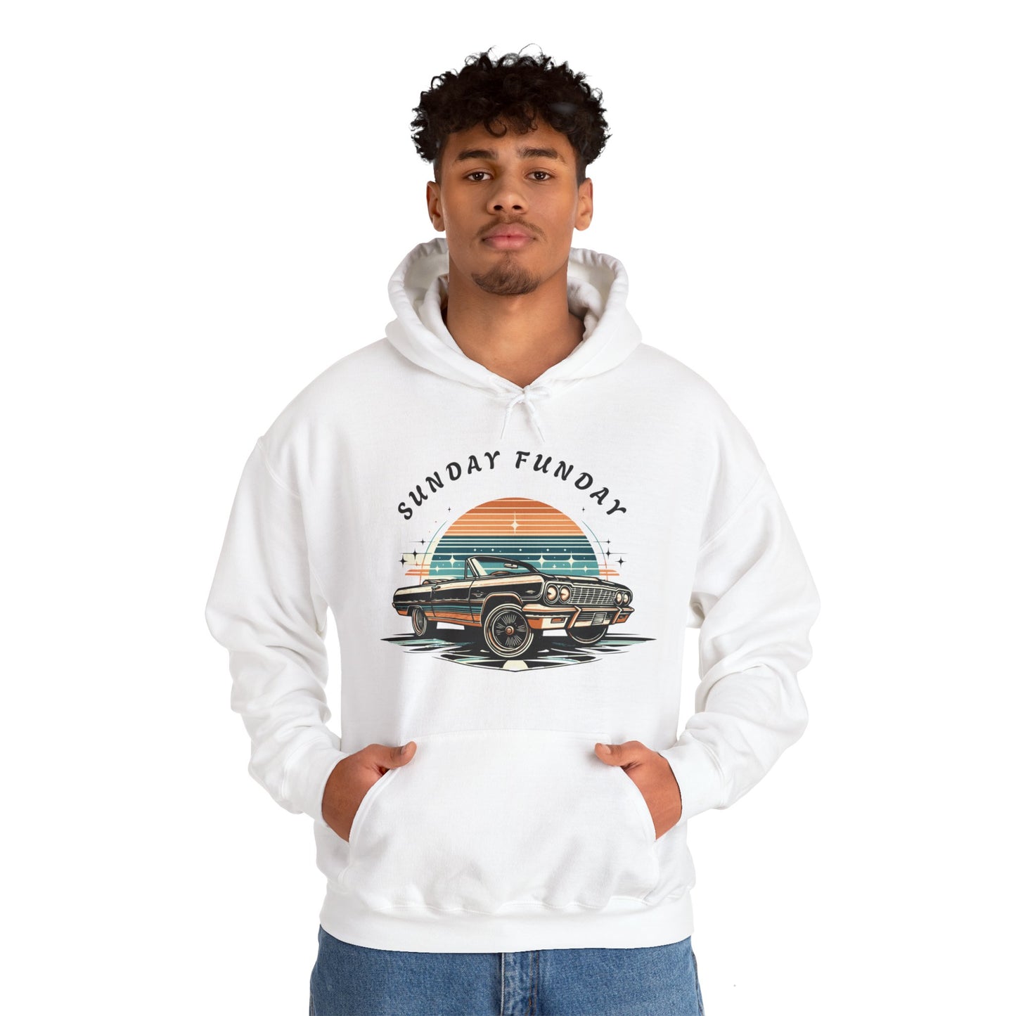 Sunday Funday Cruisin Lowrider Unisex Heavy Blend™ Hooded Sweatshirt