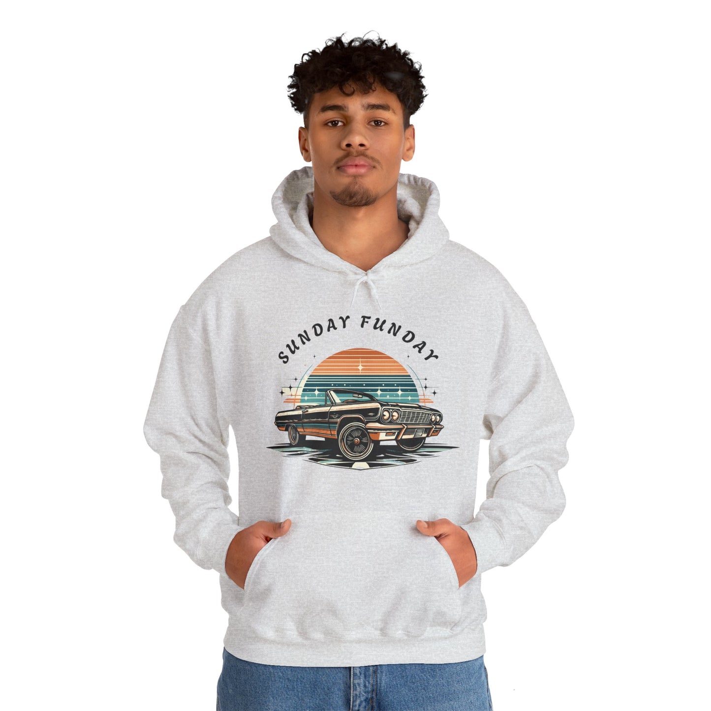 Sunday Funday Cruisin Lowrider Unisex Heavy Blend™ Hooded Sweatshirt