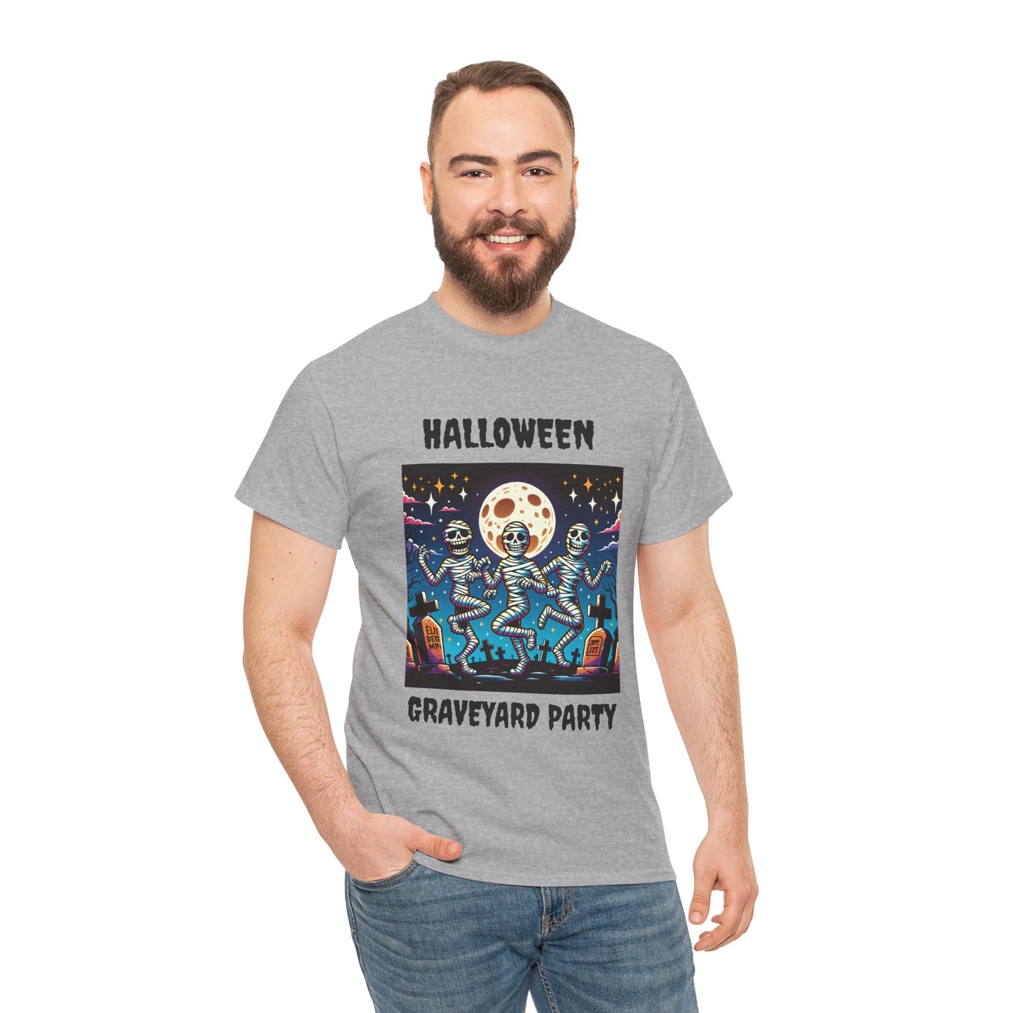 Halloween Graveyard Party Unisex Heavy Cotton Tee