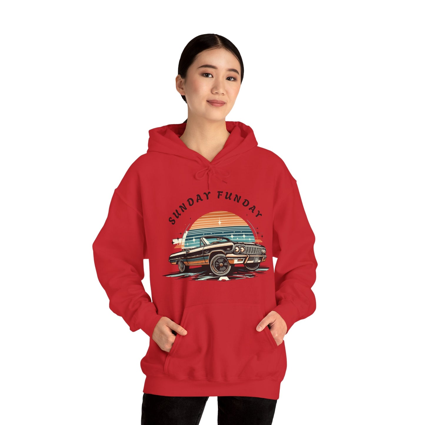 Sunday Funday Cruisin Lowrider Unisex Heavy Blend™ Hooded Sweatshirt