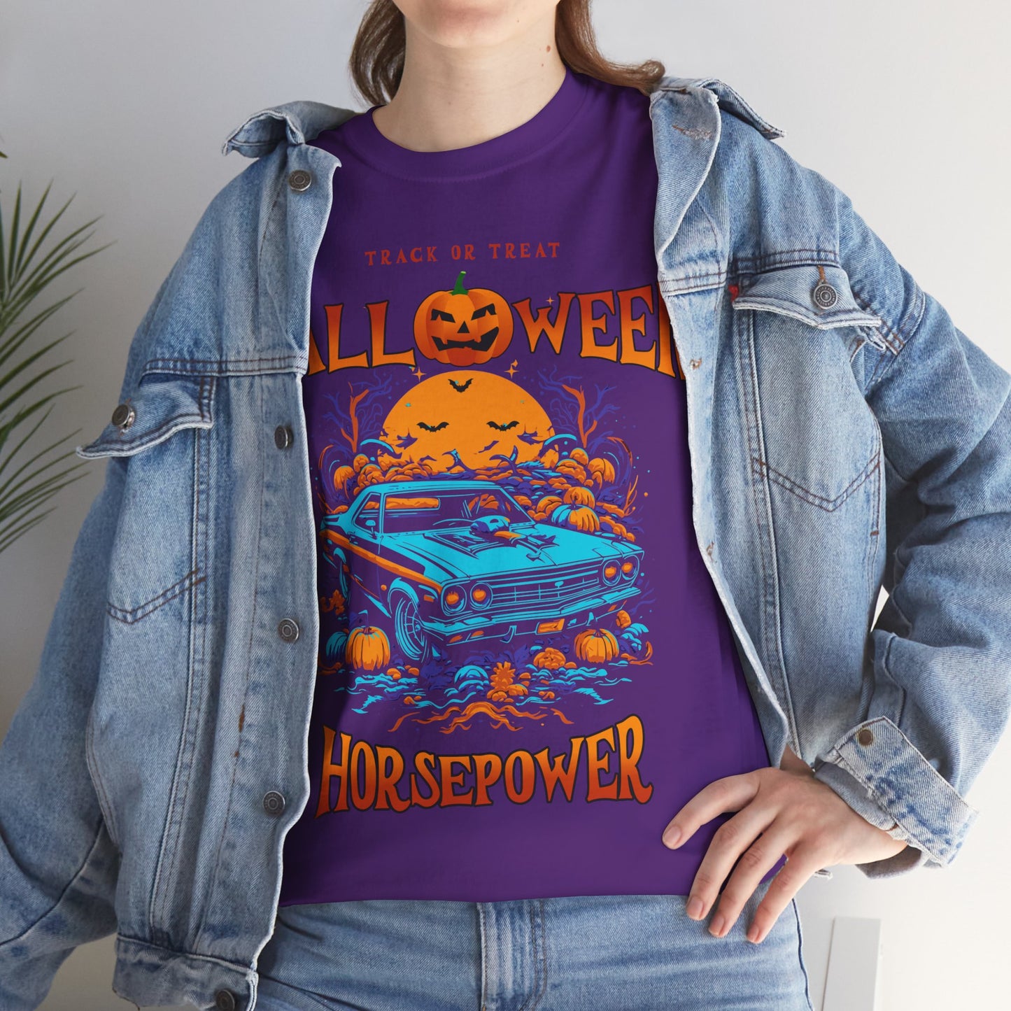 Halloween Horsepower Unisex Heavy Cotton Tee