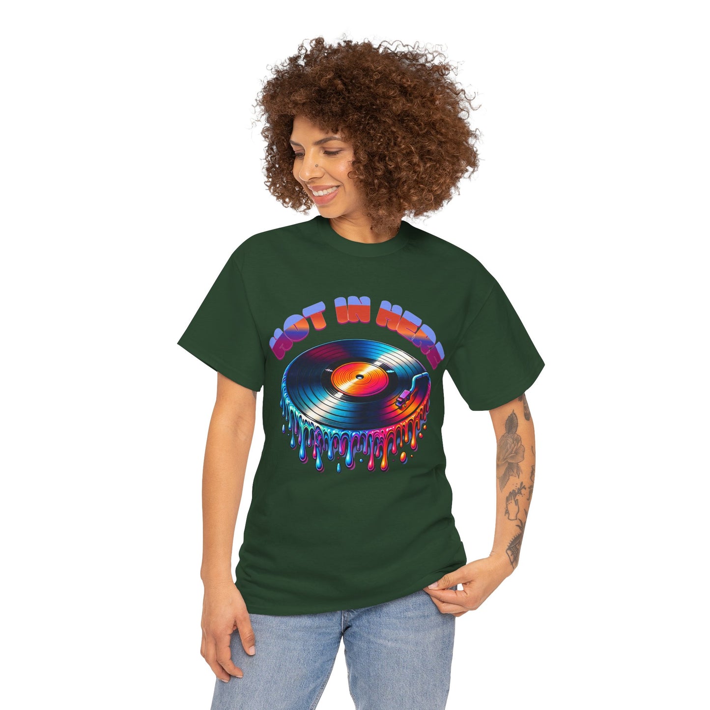 Hot In Here Melting Record Unisex Heavy Cotton Tee