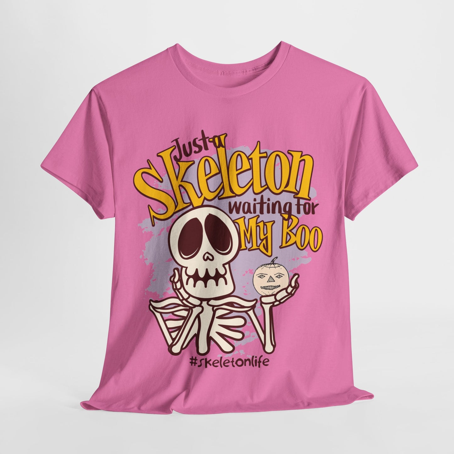 Halloween Skeleton Boo Unisex Heavy Cotton Tee