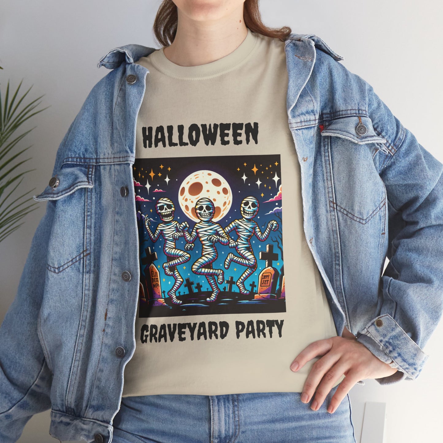 Halloween Graveyard Party Unisex Heavy Cotton Tee