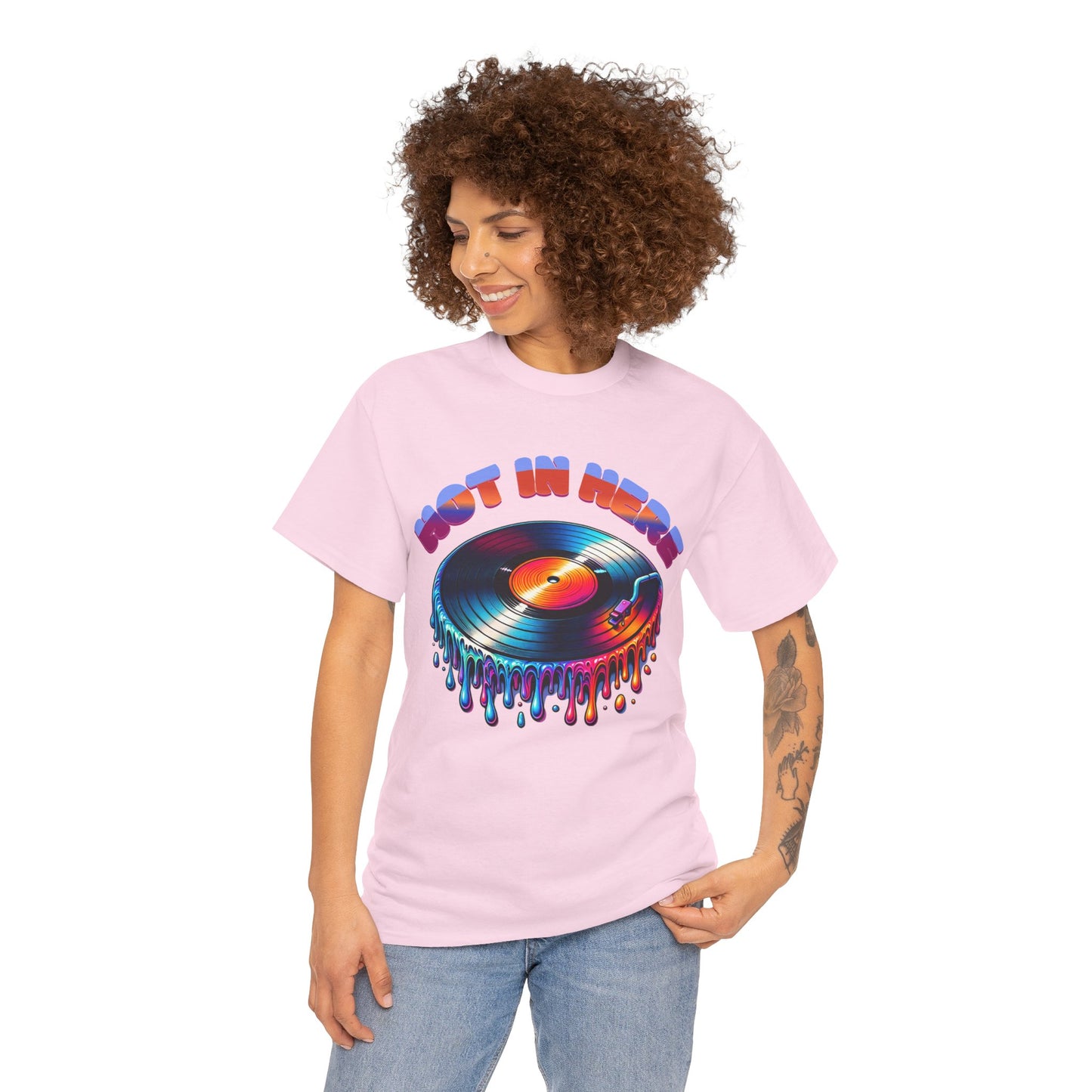 Hot In Here Melting Record Unisex Heavy Cotton Tee