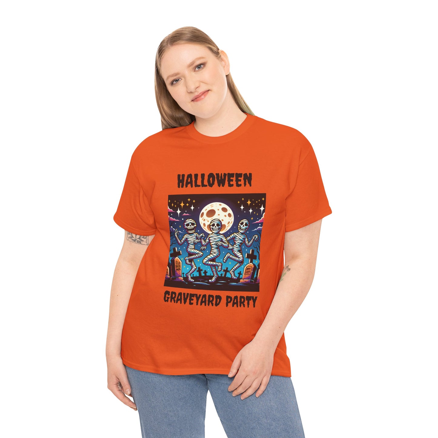 Halloween Graveyard Party Unisex Heavy Cotton Tee