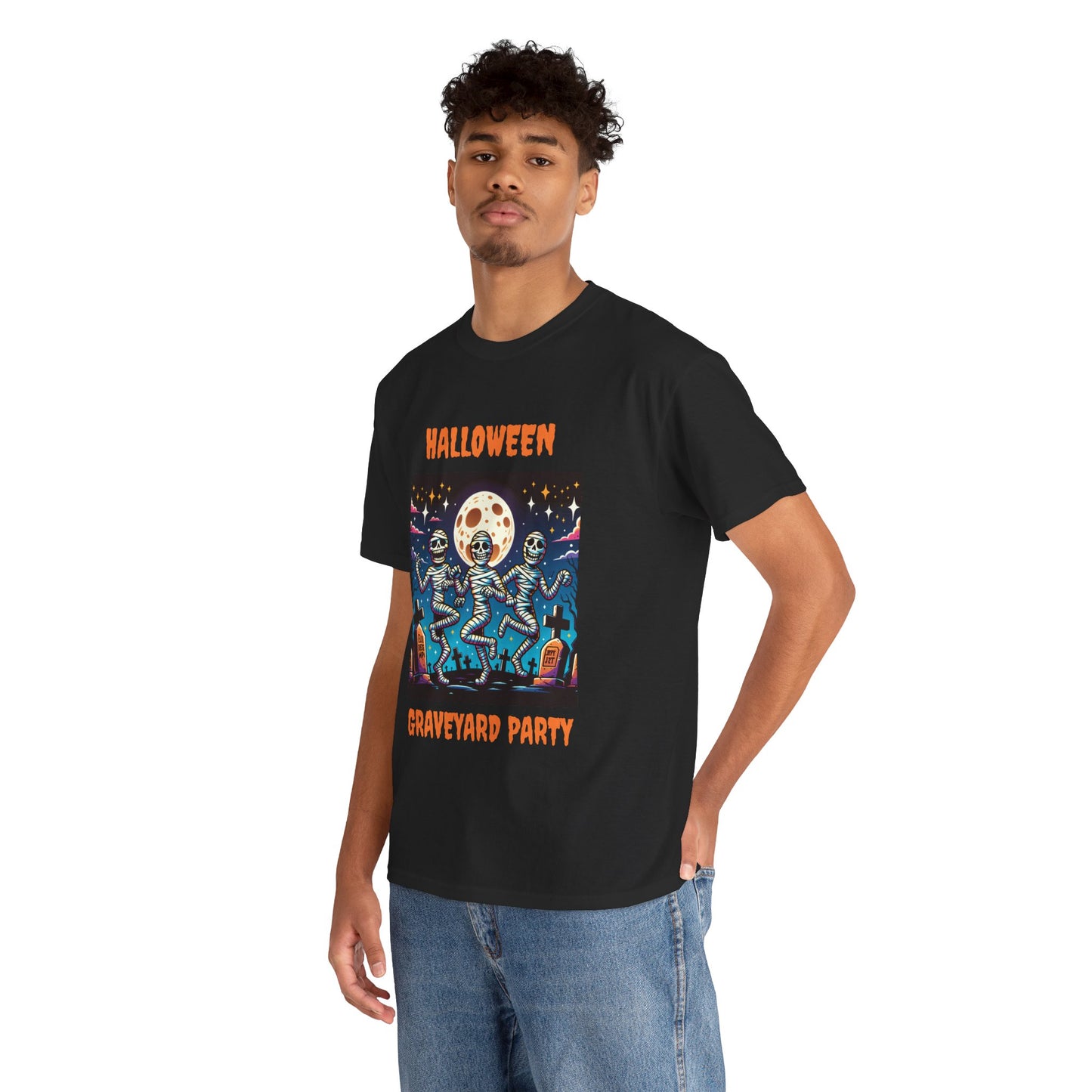 Halloween Graveyard Party Unisex Heavy Cotton Tee