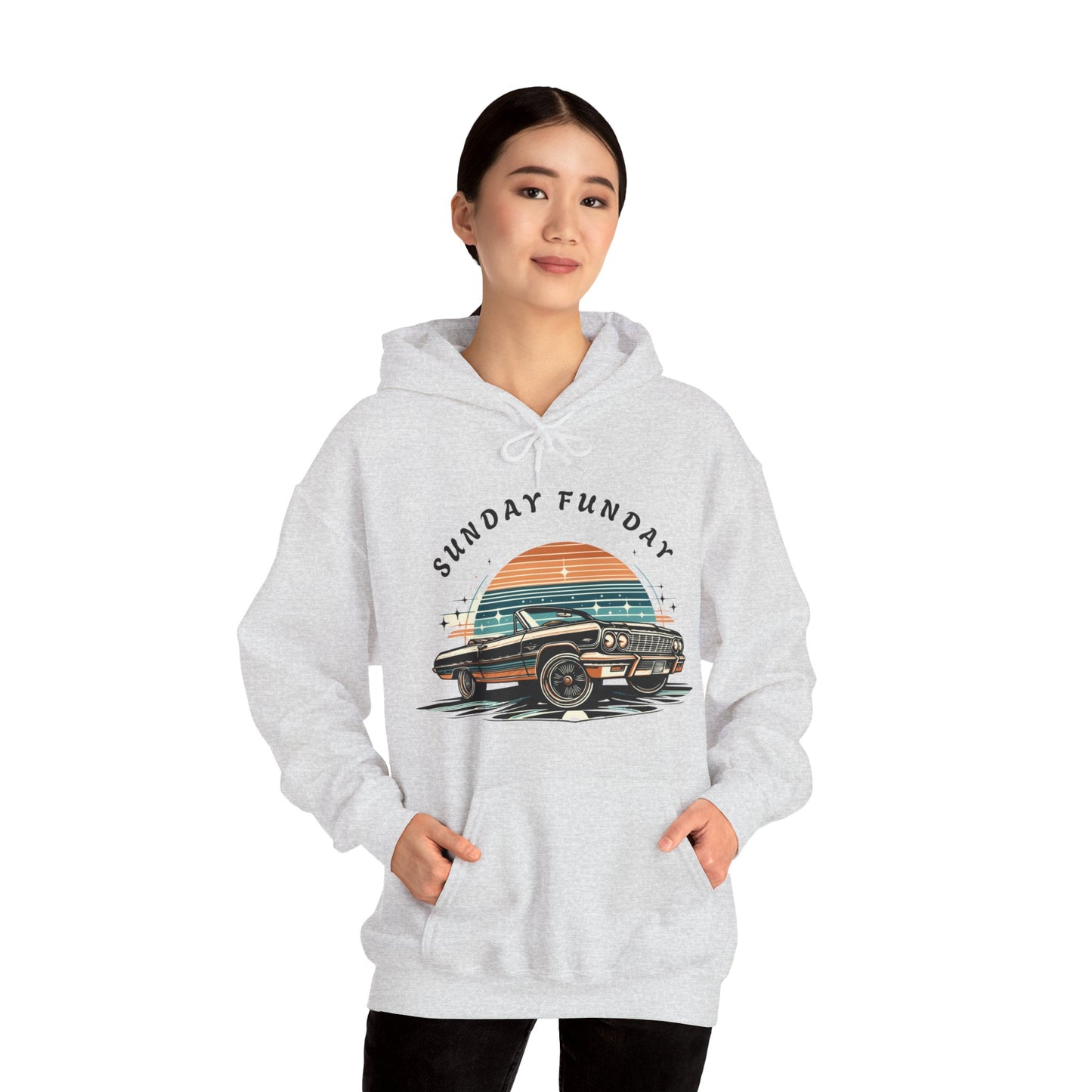 Sunday Funday Cruisin Lowrider Unisex Heavy Blend™ Hooded Sweatshirt