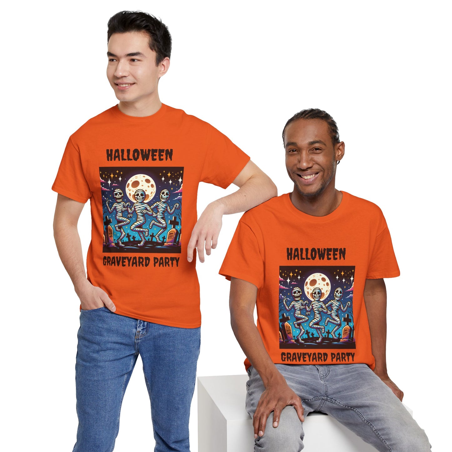 Halloween Graveyard Party Unisex Heavy Cotton Tee