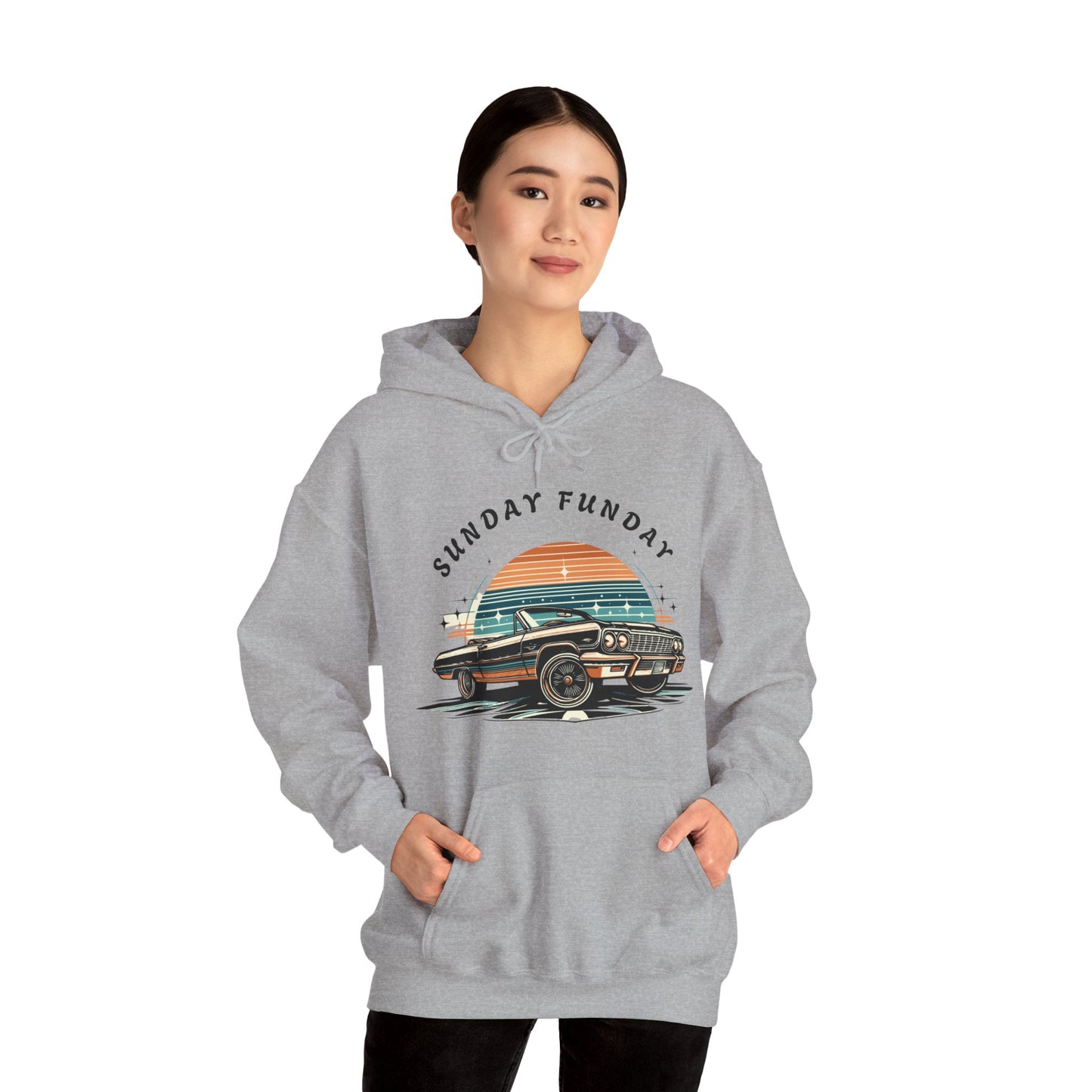 Sunday Funday Cruisin Lowrider Unisex Heavy Blend™ Hooded Sweatshirt