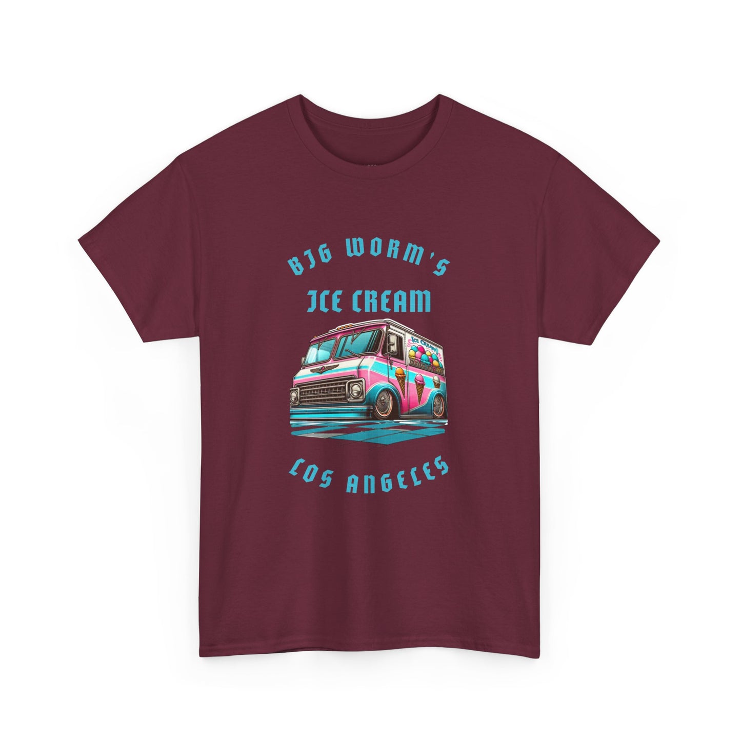 Big Worm's Ice Cream Truck Unisex Heavy Cotton Tee