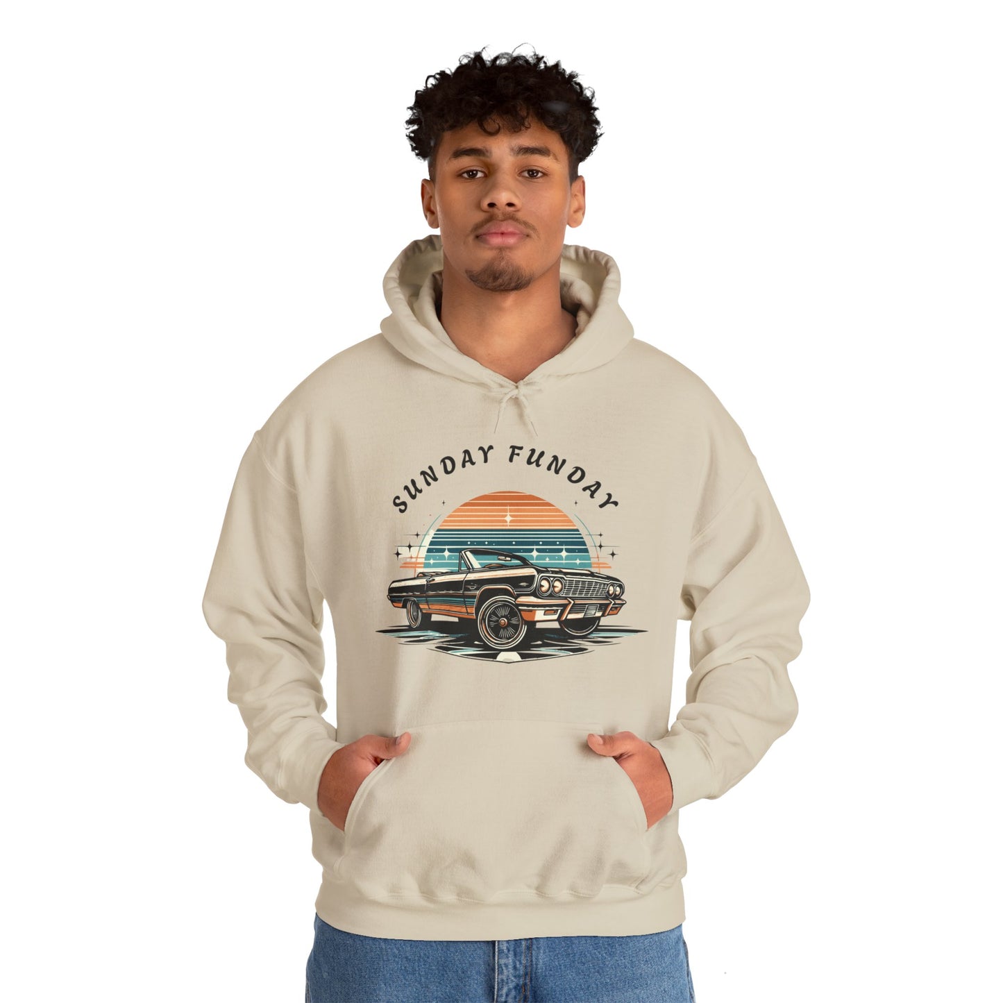 Sunday Funday Cruisin Lowrider Unisex Heavy Blend™ Hooded Sweatshirt