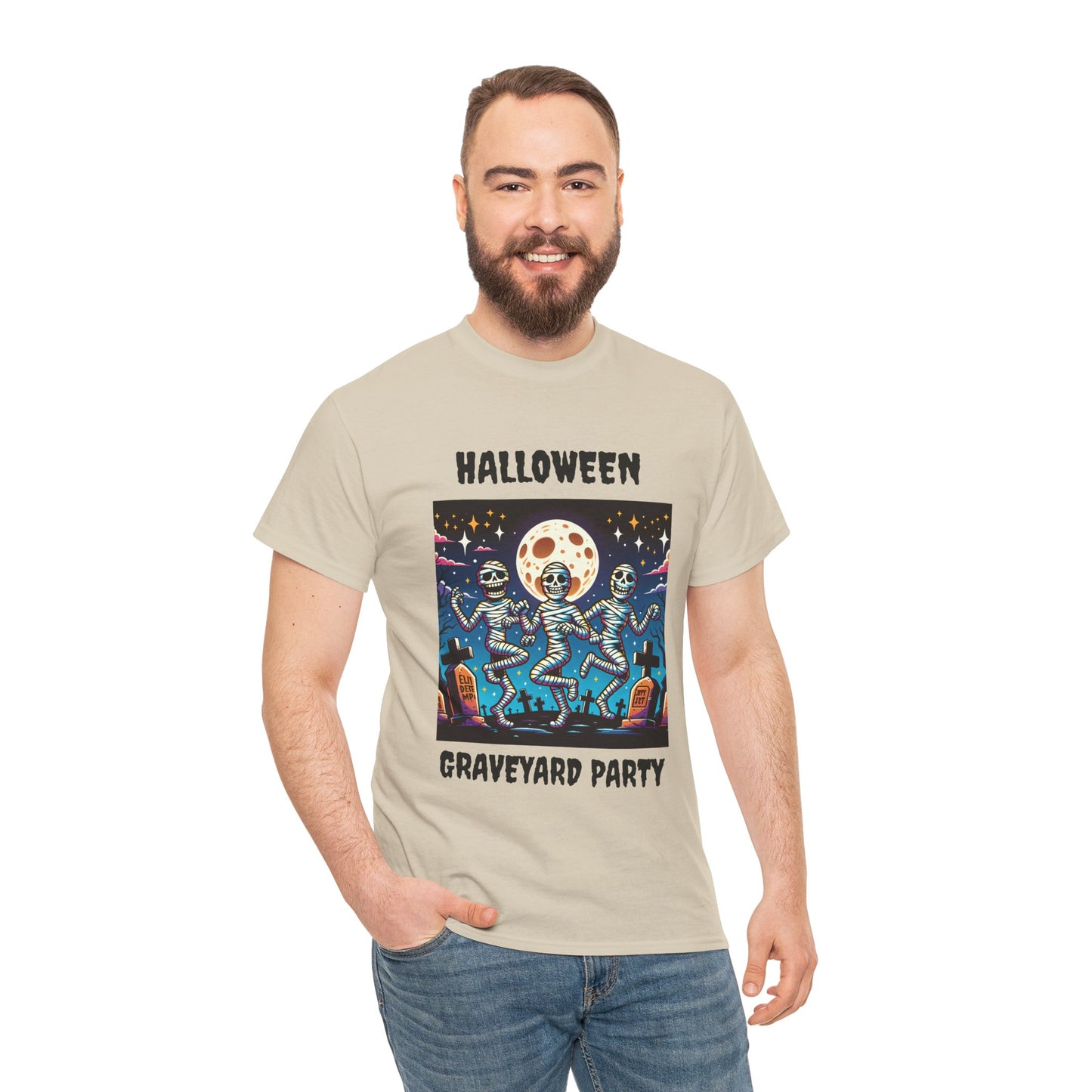 Halloween Graveyard Party Unisex Heavy Cotton Tee