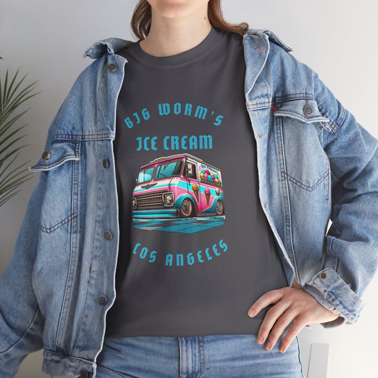 Big Worm's Ice Cream Truck Unisex Heavy Cotton Tee