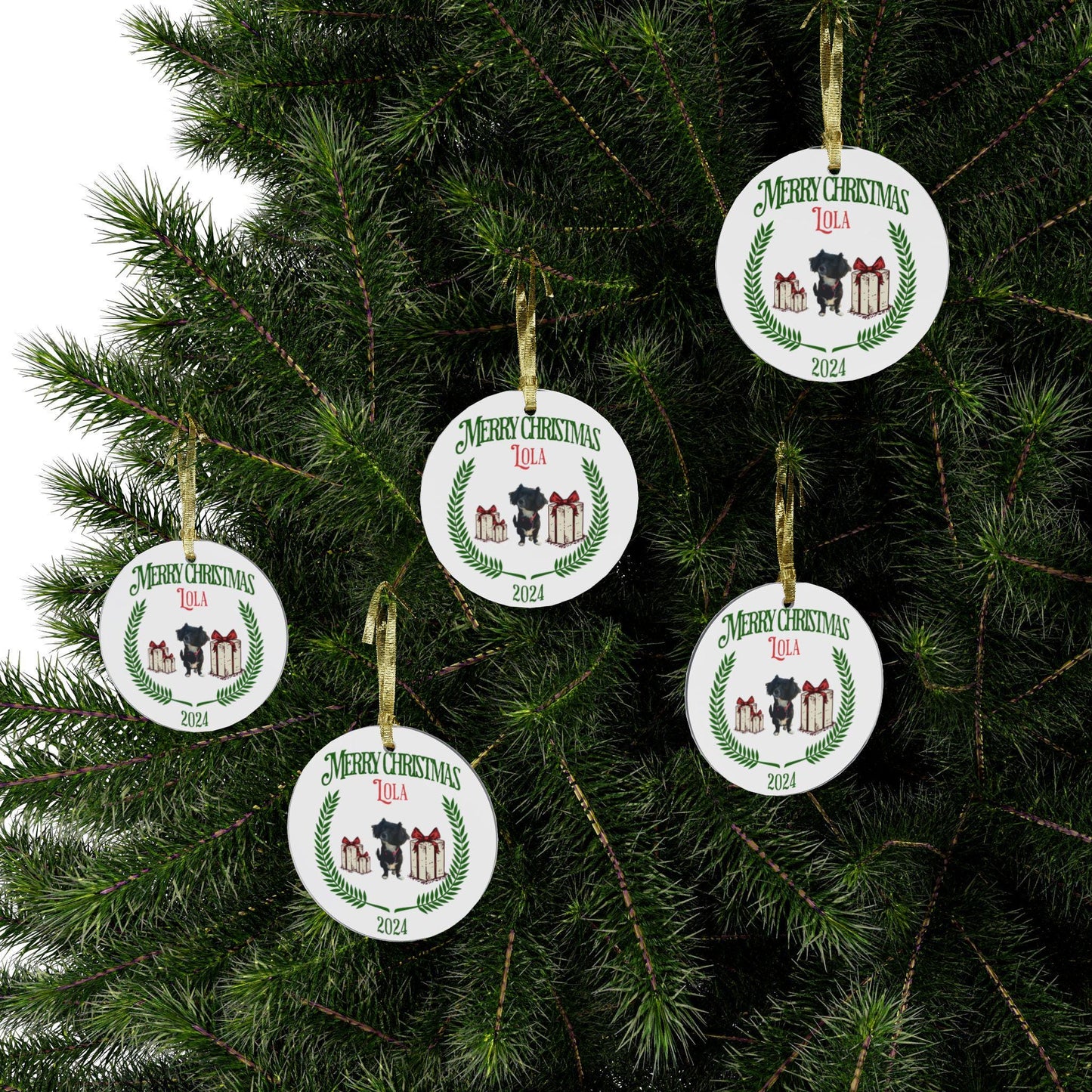 Puppy Christmas Acrylic Ornament, Dog Parent Gift, Personalized Decoration, Holiday Tree Decor, Custom Pet Bauble, Dog Lover Keepsake